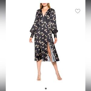 ALEXIA ADMOR Elysa Bishop Sleeve Fit & Flare Midi Dress Size 6